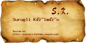 Surugli Kálmán névjegykártya
